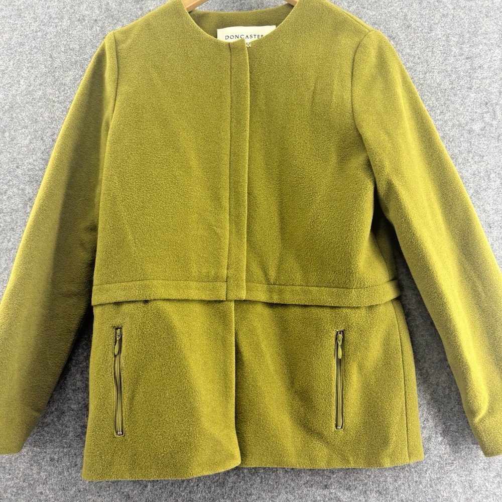 Vintage Doncaster Womens Wool Blend Cape Coat Sz 8 Green Pockets‎ Jacket Cottage